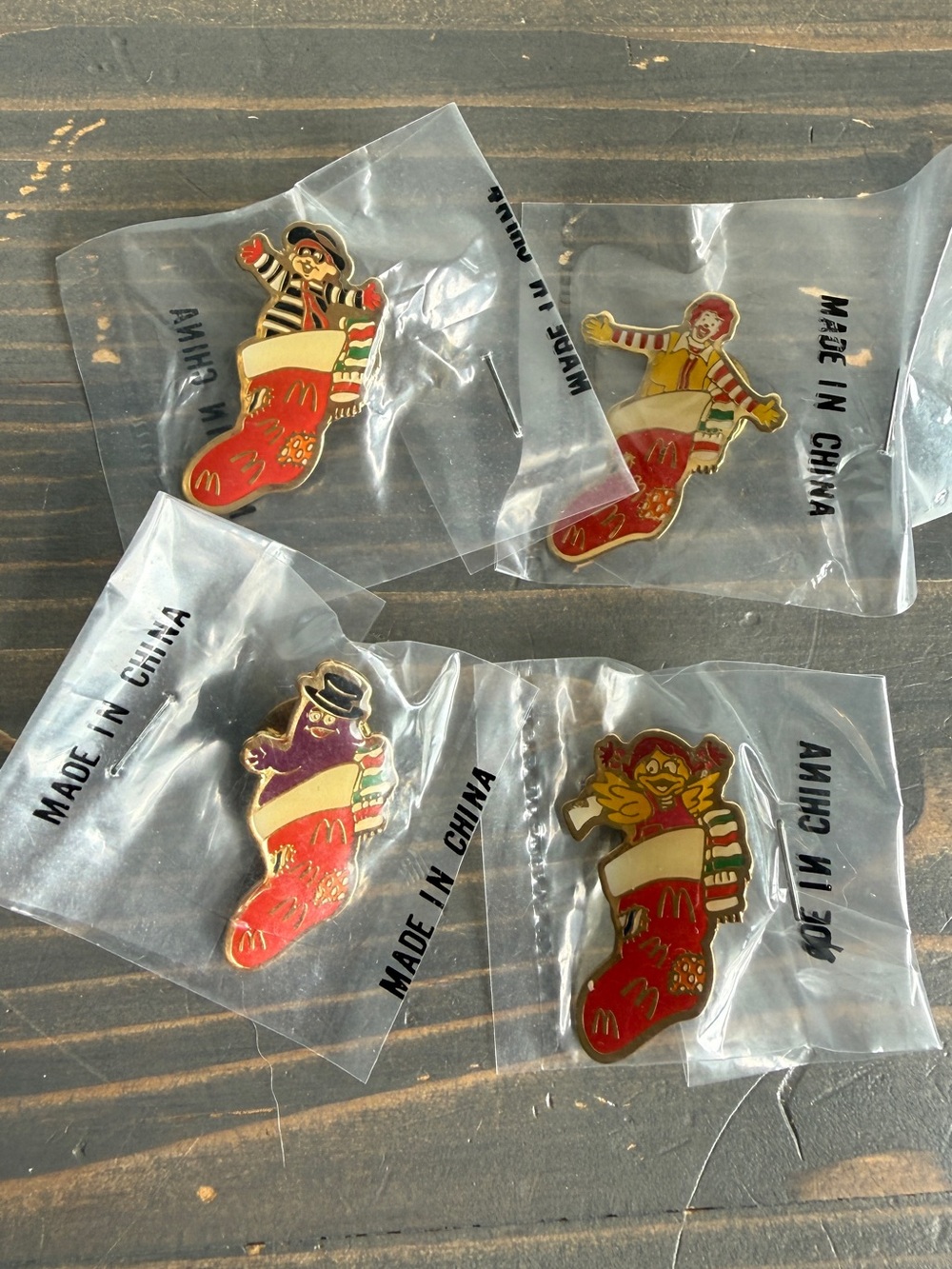 Vintage Mc Donald’s crew flair Christmas pin x 4